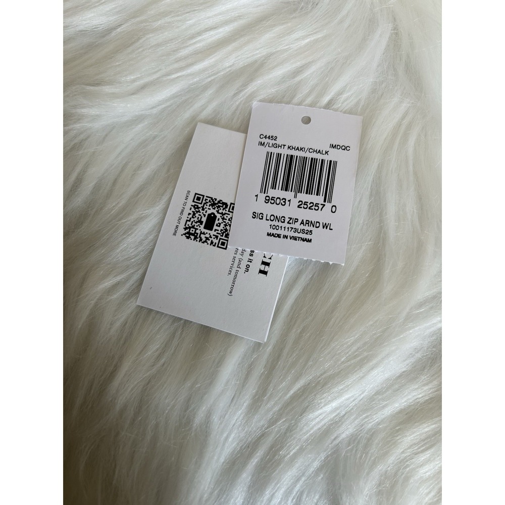 Coach C4452 Signature Long Zip Around Wallet Light Khaki Chalk Wristlet NEW - Picture 5 of 6